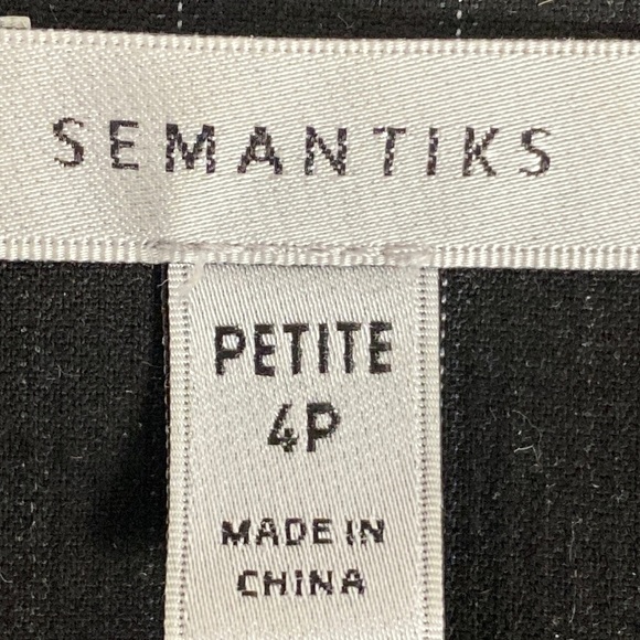 Semantiks Black/White 3 Button Striped Long Sleeve Lapel Blazer Jacket Size 4P - Picture 6 of 8